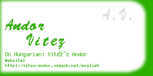 andor vitez business card